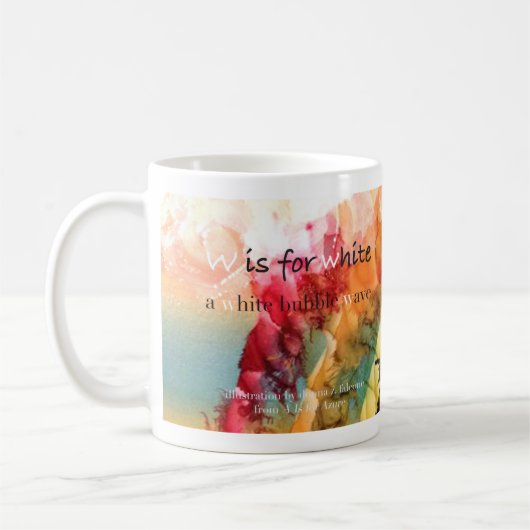 W is voor White alphabet art mok (Links)