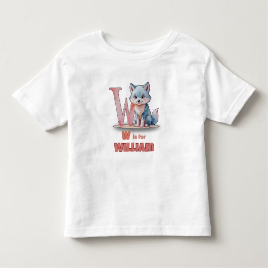 W is voor William - Op maat gemaakte peuternaam T- Kinder Shirts (Voorkant)