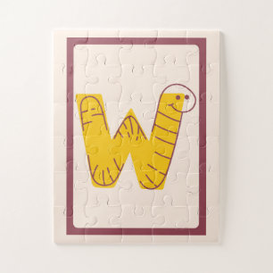 🪱W is voor Worm – Lief Dierenalfabet Legpuzzel