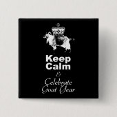W Keep Calm Celebrate Goat Year Black Button (Voorkant)