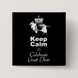W Keep Calm Celebrate Goat Year Black Button