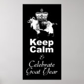W Keep Calm Celebrate Goat Year Black Poster (Voorkant)