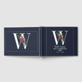 W Letter Initiaal Monogram Bloemen Naam Bruiloft Gastenboek (Volledig)
