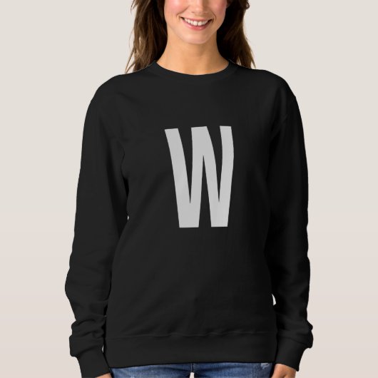 W Letter Number Symbol Alphabet Initial Trui (Voorkant)
