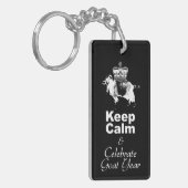 W Levende kalm gehakte geit Monogram 2-zijdige KC Sleutelhanger (Voorkant Links)