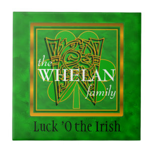 W "Luck of the Irish" Family Custom Monogram Tile Tegeltje