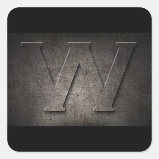 W Metaalmonogram Stickers (Voorkant)