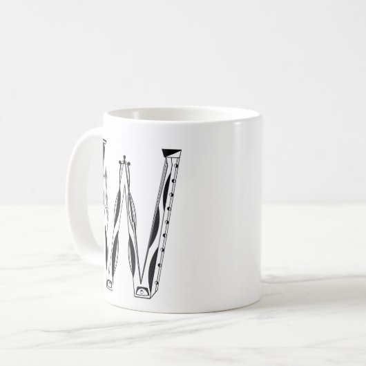 "W"-Mok Koffiemok (Voorkant links)