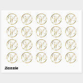 W monogram Faux Gold Envelope of Favor Seal Ronde Sticker (Vel)