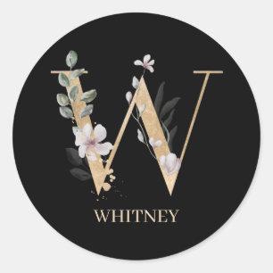 W Monogram Floral Ronde Sticker
