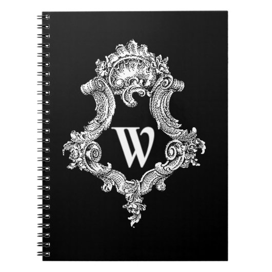 W Monogram Initiaal Notitieboek (Voorkant)