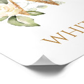 W Monogram wit roos Nursery Poster (Hoek)
