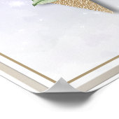 W Monogram Witte Roos Poster (Hoek)