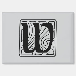 W Monogramm schwarz Magneet