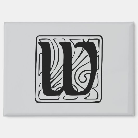 W Monogramm schwarz Magneet (Voorkant)