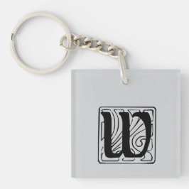 W Monogramm schwarz Sleutelhanger