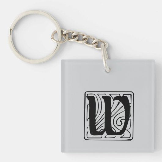 W Monogramm schwarz Sleutelhanger (voorkant)