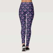 W monogrammed paarse gepatterde leggings (Achterkant)