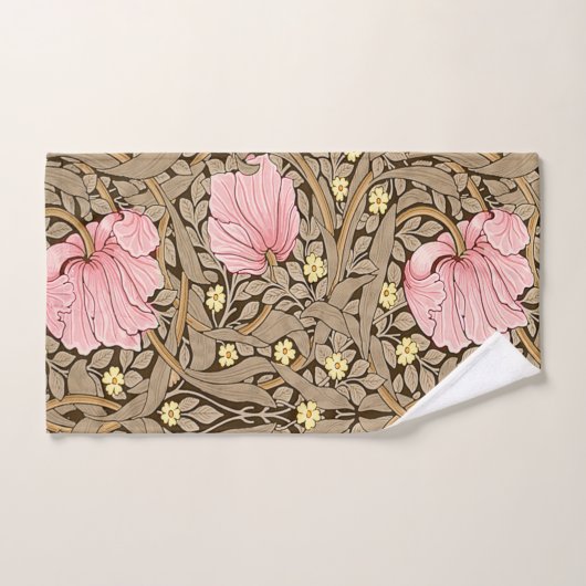 W Morris Pimpernel Pattern in Pink & Sepia Bad Handdoek (Handdoek)