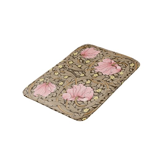 W Morris Pimpernel Pattern in Pink & Sepia Badmat (Gekanteld)