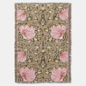 W Morris Pimpernel Pattern in Pink & Sepia Deken (Voorkant Verticaal)