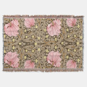 W Morris Pimpernel Pattern in Pink & Sepia Deken (Voorkant)