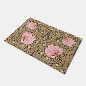 W Morris Pimpernel Pattern in Pink & Sepia Deurmat (Schuin)