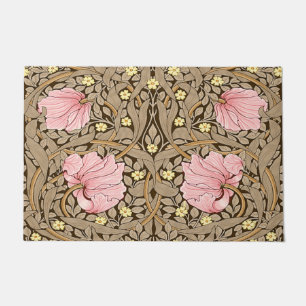 W Morris Pimpernel Pattern in Pink & Sepia Deurmat