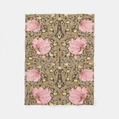W Morris Pimpernel Pattern in Pink & Sepia Fleece Deken (Voorkant)