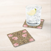 W Morris Pimpernel Pattern in Pink & Sepia Kartonnen Onderzetters (Insitu)