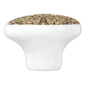 W Morris Pimpernel Pattern in Pink & Sepia Keramische Knop (Zijkant)