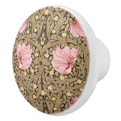 W Morris Pimpernel Pattern in Pink & Sepia Keramische Knop (Rechts)