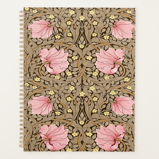 W Morris Pimpernel Pattern in Pink & Sepia Planner (Voorkant)