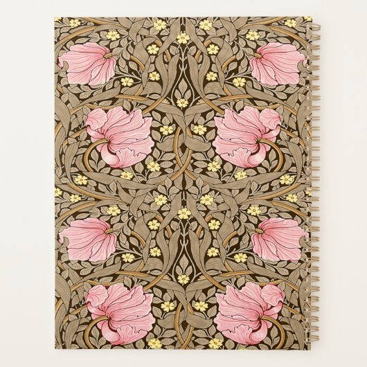 W Morris Pimpernel Pattern in Pink & Sepia Planner (Achterkant)