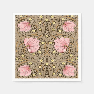 W Morris Pimpernel Pattern in Pink & Sepia Servet