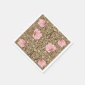 W Morris Pimpernel Pattern in Pink & Sepia Servet (Hoek)