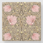 W Morris Pimpernel Pattern in Pink & Sepia Stenen Onderzetter (Voorkant)