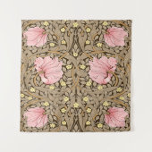 W Morris Pimpernel Pattern in Pink & Sepia Wandkleed (Voorkant)