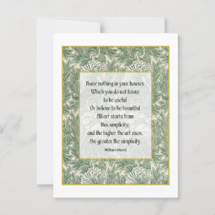 W Morris Quote - Heb niets in je huis... Briefkaart