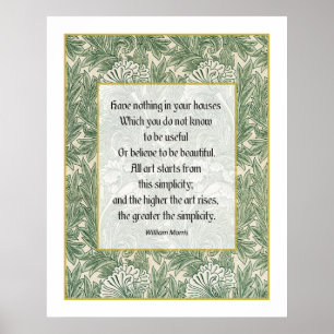 W Morris Quote - Heb niets in je huis... Poster