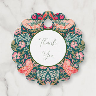 W Morris Roze Strawberry Thief Favor Tag Bedankjes Labels