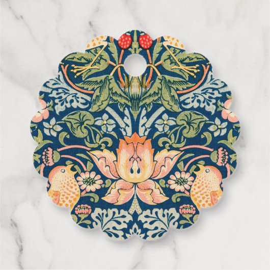 W Morris Strawberry Thief Favor Label (Achterkant)