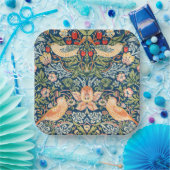 W Morris Strawberry Thief Vierkante Papier Borden Papieren Bordje (Feest)