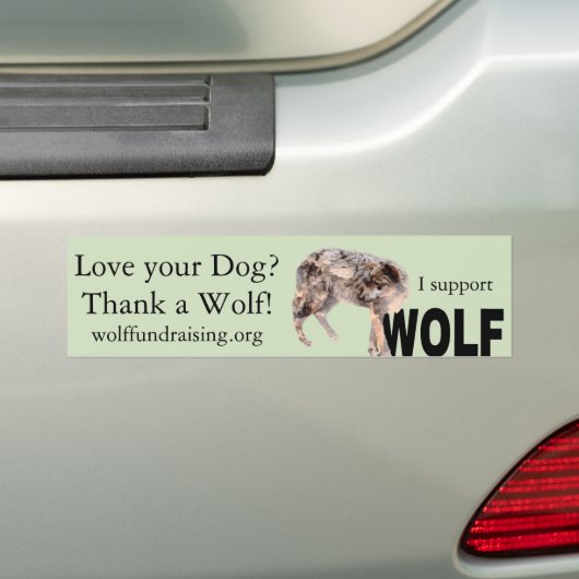 W.O.L.F. "Hou van je hond?" Bumpersticker (Op auto)