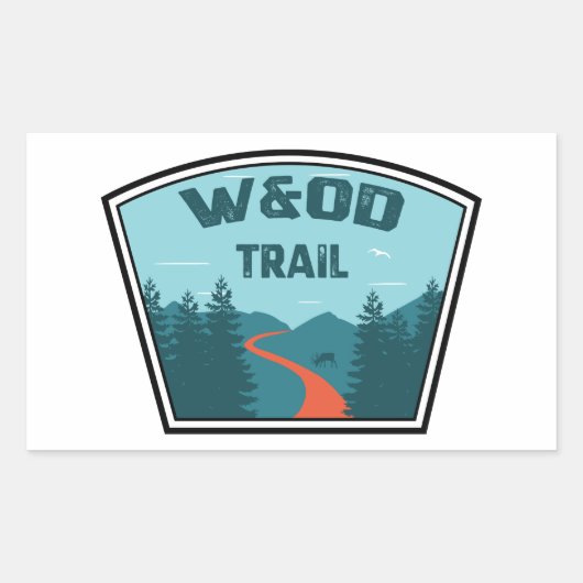 W&OD Trail Rechthoekige Sticker (Voorkant)
