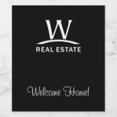 W Onroerend goed Wijn Etiket (Enkel label)