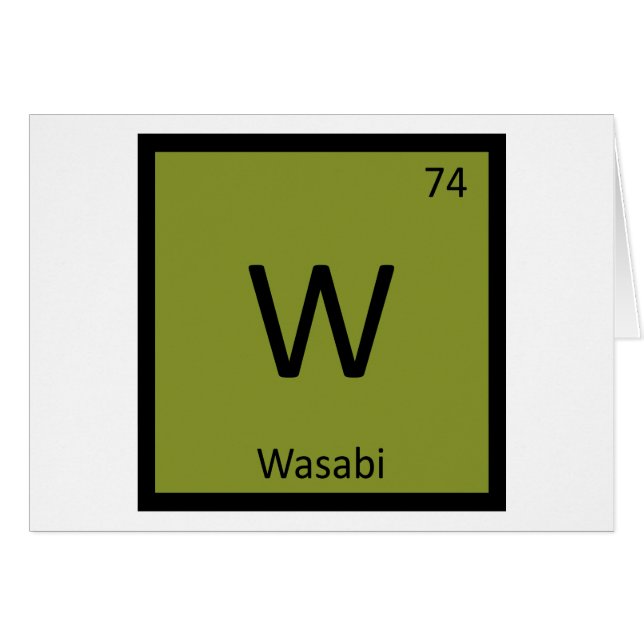 W - Periodiek Tabelsymbool voor Wasabi (Voorkant Horizontaal)