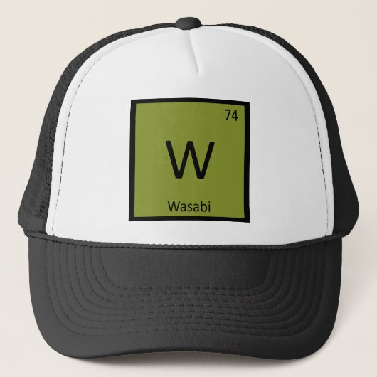 W - Periodiek Tabelsymbool voor Wasabi Trucker Pet (Voorkant)