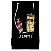 W-rappers Funny Food Pun Dark BG Klein Cadeauzakje (Voorkant)