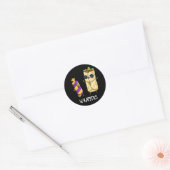 W-rappers Funny Food Pun Dark BG Ronde Sticker (Envelop)